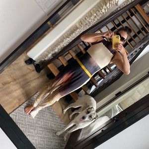 M Body Con Costume brown and tan full length bodysuit, multi use